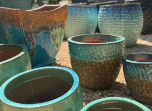 Retouched Teal Blue Pots